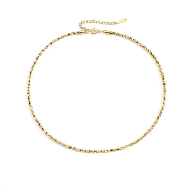 Collier Élégance Dorée Stainless Steel