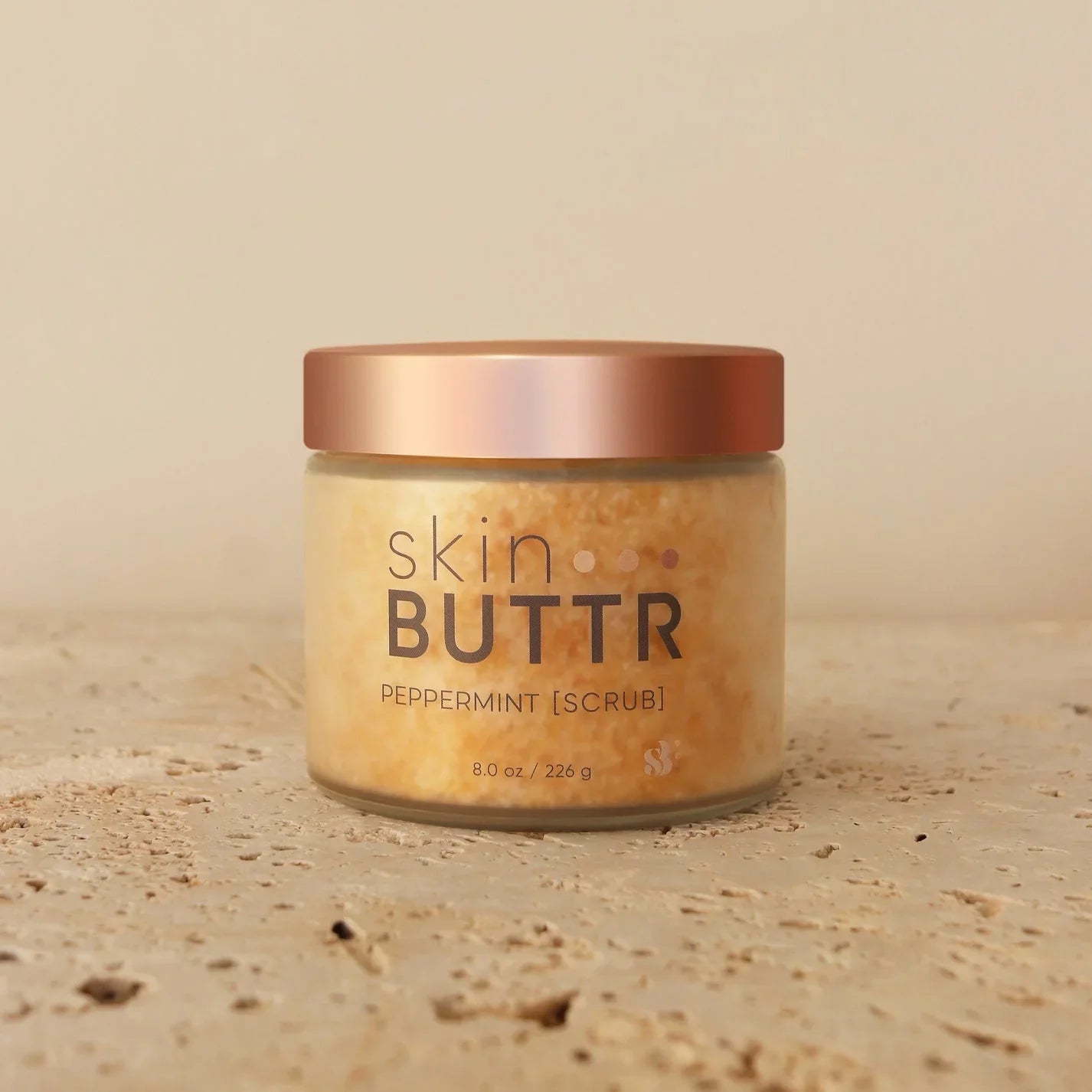 Peppermint Scrub in jar – exfoliating body scrub with sugar and shea butter
Texture close-up of Peppermint Scrub – best peppermint body polish
Applying Peppermint Scrub to leg – refreshing exfoliating scrub for women
Peppermint scrub with natural ingredients – cooling sugar body scrub